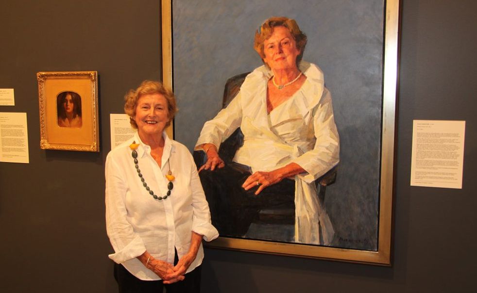 Margot Anthony with her portrait by Robert Hannaford, which now hangs at the Tweed River Art Gallery. Margot Anthony with her portrait by Robert Hannaford, which now hangs at the Tweed River Art Gallery.